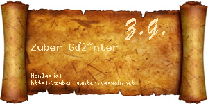 Zuber Günter névjegykártya